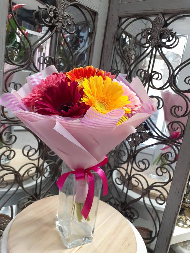 Букет радуга в Новом Приморского края Букет цветов из: Герберы в Новом Приморского края