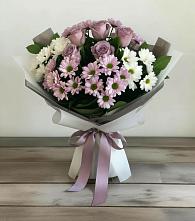 Букет цветов из:  Хризантемы и Розы в Новом Приморского края